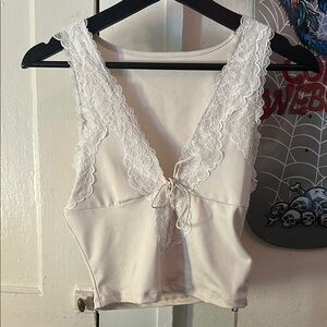 Forever 21 Cream Satin Top
